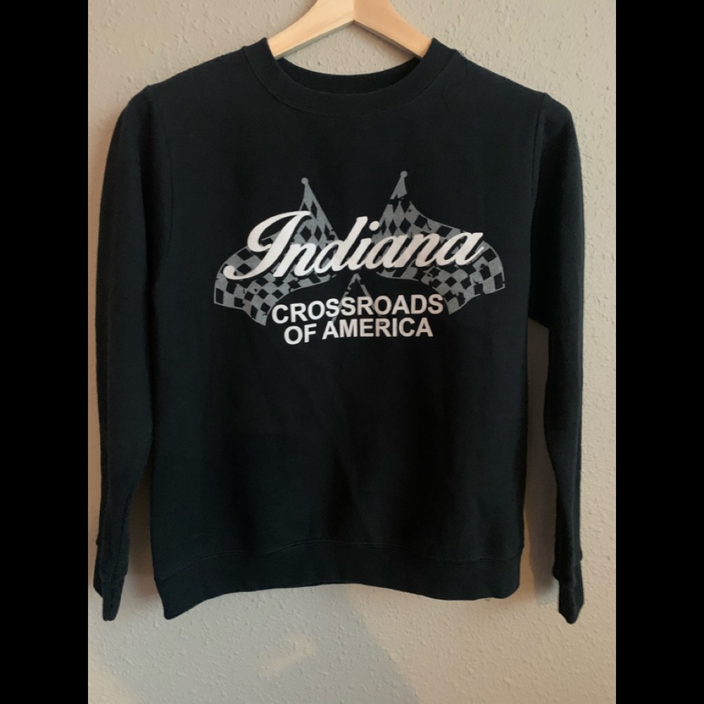 Black Indiana Crossroads of America Size Small Sweatshirt